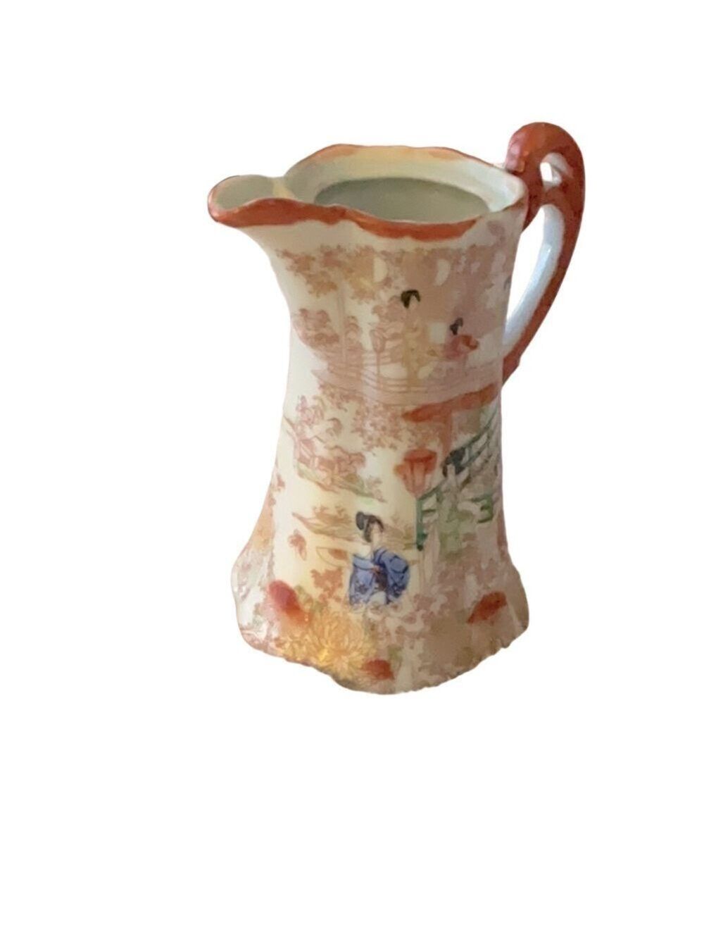 1940 Japanese Geisha Girl Pitcher Hand Painted Vintage